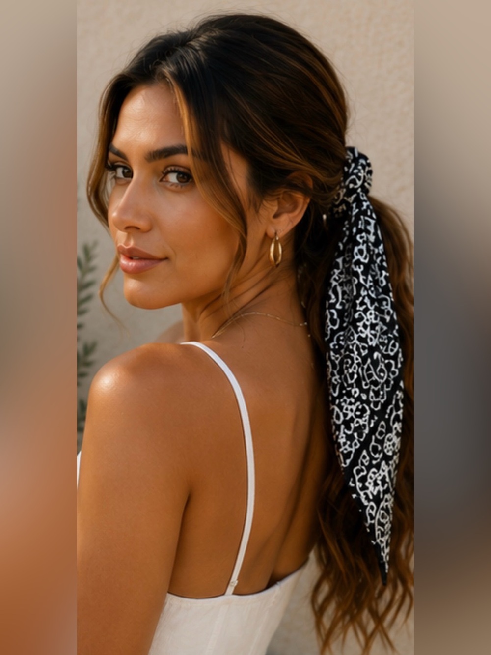 Black & White Paisley Skinny Scarf | Twilly Classic Monochrome Neck, Hair & Bag